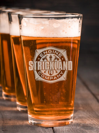 Engine Company : Pint Glasses - Engraved