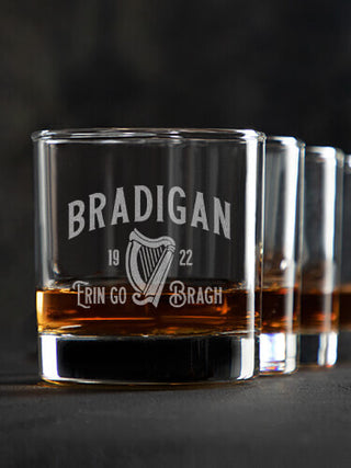 Erin Go Bragh : Rocks Glasses - Engraved