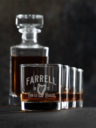 Erin Go Bragh : Decanter Rocks Glass Gift Sets - Engraved