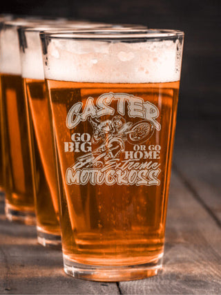 Extreme Motocross : Pint Glasses - Engraved