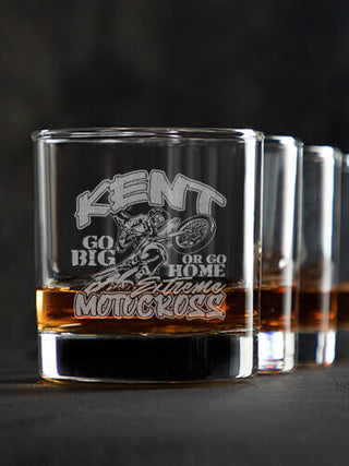 Extreme Motocross : Rocks Glasses - Engraved