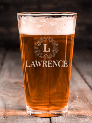 Fall Monogram : Pint Glasses - Engraved