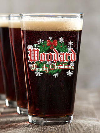 Family Christmas : Pint Glasses - Color Printed