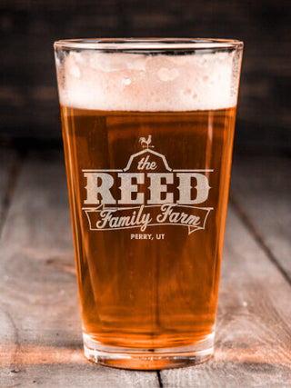 Family Farm : Pint Glasses - Engraved