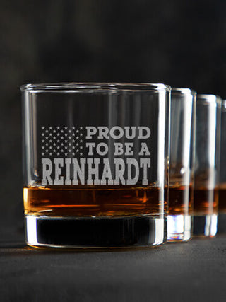 Family Flag : Rocks Glasses - Engraved