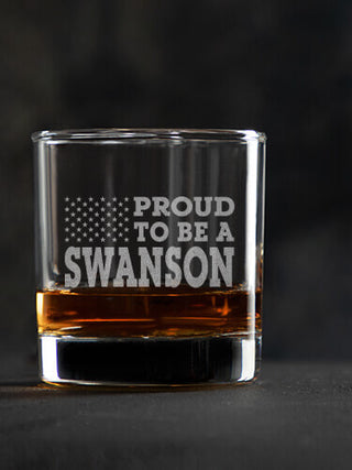 Family Flag : Rocks Glasses - Engraved