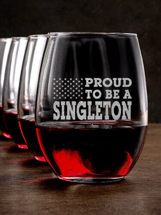 Family Flag : Stemless Wine Glasses - Engraved