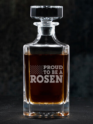 Family Flag : Whiskey Decanter - Engraved