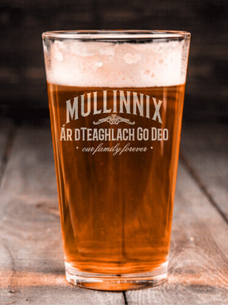 Family Forever : Pint Glasses - Engraved