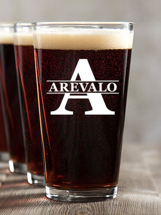 Family Monogram : Pint Glasses - Color Printed