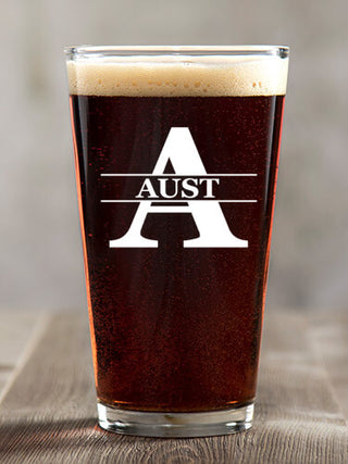 Family Monogram : Pint Glasses - Color Printed