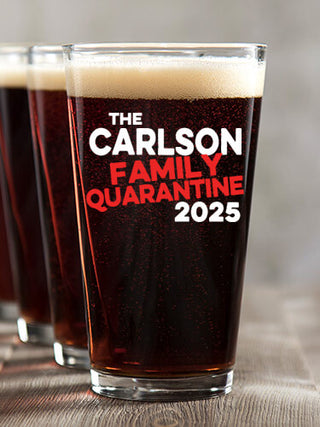 Family Quarantine : Pint Glasses - Color Printed