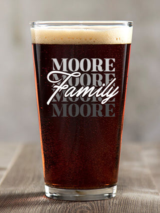 Family Repeat : Pint Glasses - Color Printed