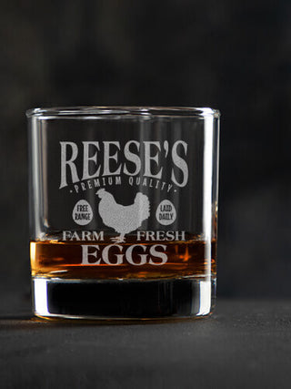 Farm Fresh Eggs : Rocks Glasses - Engraved