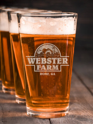 Farm : Pint Glasses - Engraved