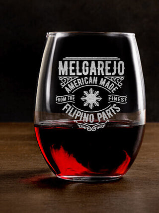 Filipino Parts : Stemless Wine Glasses - Engraved