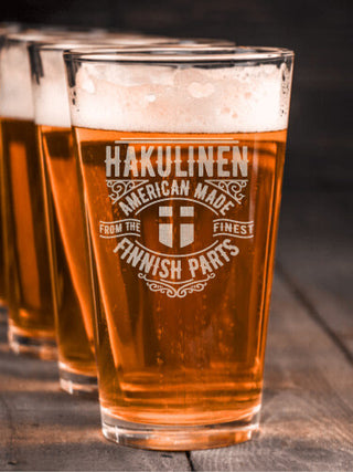 Finnish Parts : Pint Glasses - Engraved