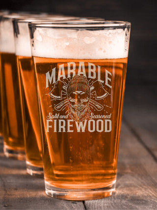 Firewood : Pint Glasses - Engraved