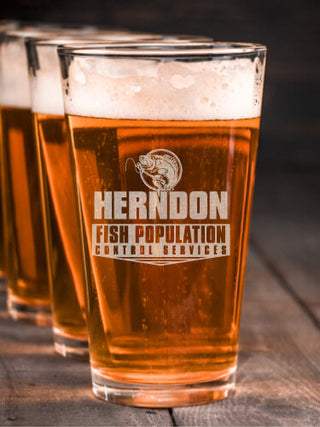 Fish Services : Pint Glasses - Engraved
