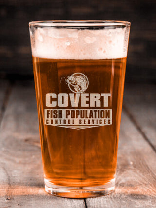 Fish Services : Pint Glasses - Engraved