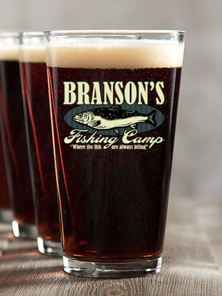 Fishing Camp : Pint Glasses - Color Printed