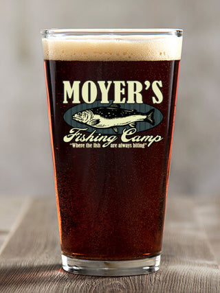 Fishing Camp : Pint Glasses - Color Printed