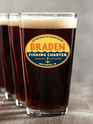 Fishing Charter : Pint Glasses - Color Printed