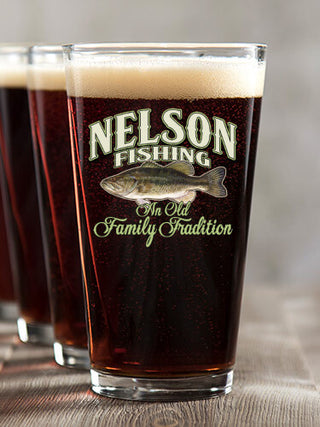 Fishing Family Tradition : Pint Glasses - Color Printed