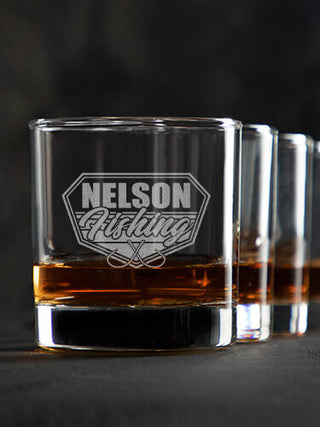 Fishing : Rocks Glasses - Engraved
