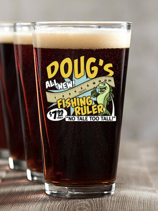 Fishing Ruler : Pint Glasses - Color Printed