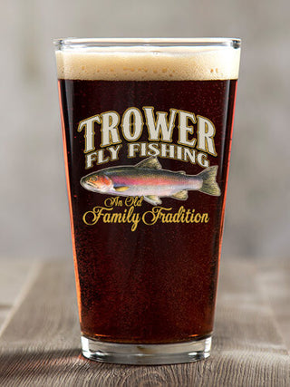 Fly Fishing Family Tradition : Pint Glasses - Color Printed