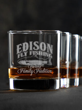 Fly Fishing Family Tradition : Rocks Glasses - Engraved