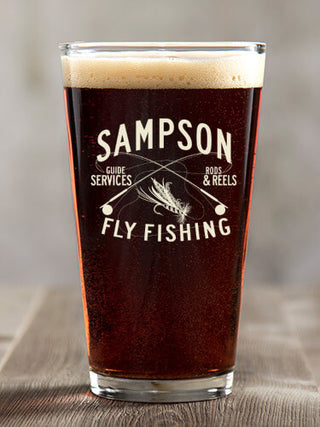 Fly Fishing Guide : Pint Glasses - Color Printed