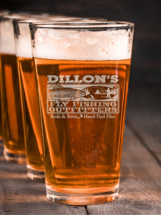 Fly Fishing : Pint Glasses - Engraved