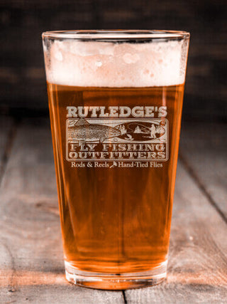 Fly Fishing : Pint Glasses - Engraved