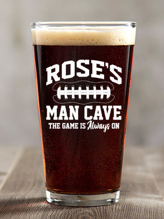 Football Man Cave : Pint Glasses - Color Printed