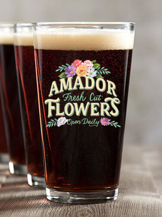 Fresh Cut Flowers : Pint Glasses - Color Printed