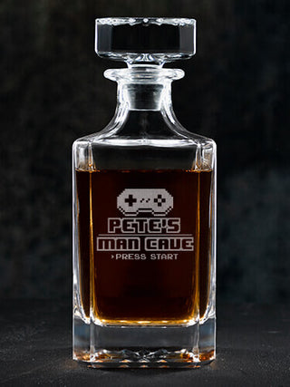 Gamer Man Cave : Whiskey Decanter - Engraved