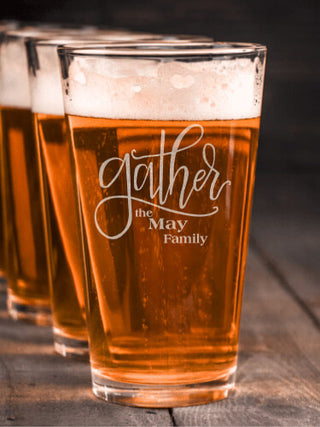 Gather : Pint Glasses - Engraved