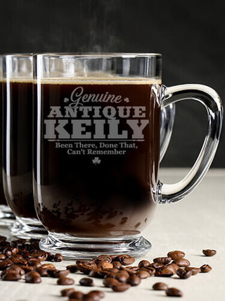 Genuine Irish Antique : Coffee Mugs - Engraved