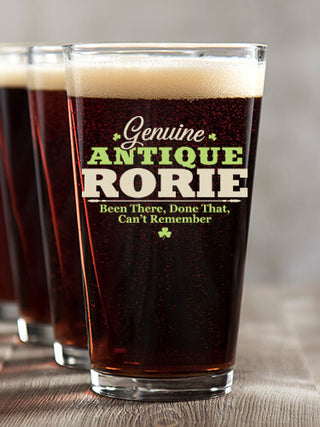 Genuine Irish Antique : Pint Glasses - Color Printed