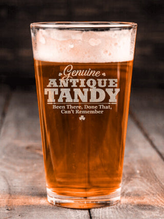 Genuine Irish Antique : Pint Glasses - Engraved
