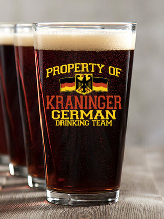 German Drinking Team : Pint Glasses - Color Printed