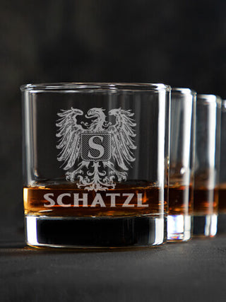 German Monogram : Rocks Glasses - Engraved