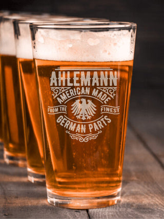 German Parts : Pint Glasses - Engraved