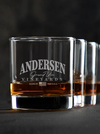 Grand Vineyards : Rocks Glasses - Engraved