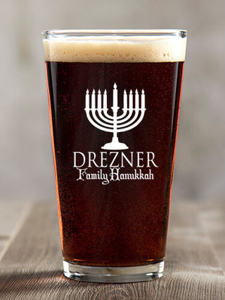 Hanukkah : Pint Glasses - Color Printed