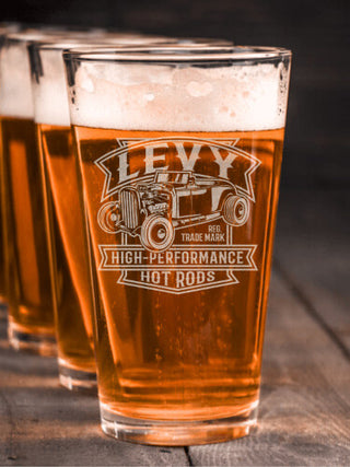 High-Performance Hot Rods : Pint Glasses - Engraved