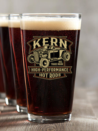 High-Performance Hot Rods : Pint Glasses - Color Printed