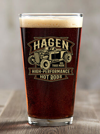 High-Performance Hot Rods : Pint Glasses - Color Printed